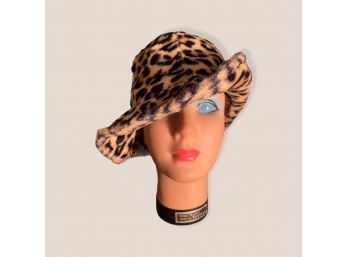Vintage Union Made Leopard Faux Fur Hat