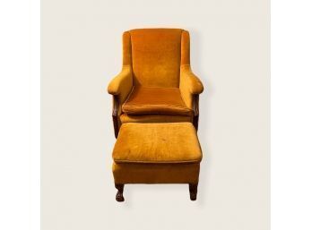 Vintage Yellow Chair & Ottoman
