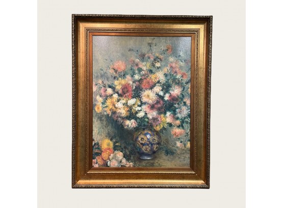 Beautiful Framed Canvas Print - Dahlias By Renoir