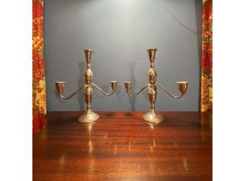 Pair Of DUCHIN Creation Sterling Silver Weighted Candelabras - Great Condition