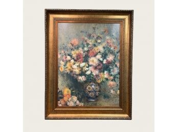 Beautiful Framed Canvas Print - Dahlias By Renoir