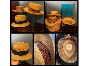 Vintage Cavanagh Hats Of New York, Antique Vintage By Thomas Begg And Vintage Kangol Design Fedora Hat