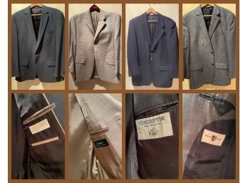 Lot Of 4 Men's Vintage And Fashionable Suits Includes: Michael Kors, Claiborne, Ralph Lauren, Black Brown 1826