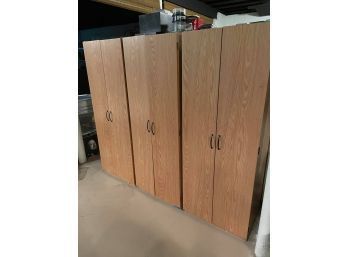Lot Of Three Compressed Wood Wardrobes - Very Good Condition