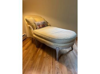 Antique French Louis XV Style Chaise Lounge Sofa - Great Condition And A Little Vintage Pillow