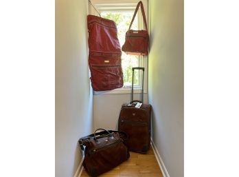 Oscar De La Renta  Garment Bag & Shoulder Bag, Jump For Boyt Brown Faux Leather Suitcase And Luggage Handbag