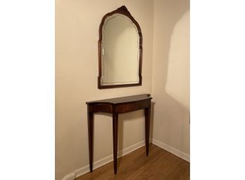 Beautiful Console Table/foyer Stand And Antique Mahogany Crystal Glass Wall Mirror