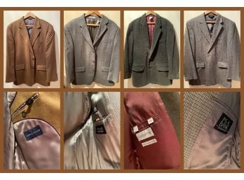 Lot Of 4 Men's Vintage And Fashionable Suits Includes Grant Thomas, Dkny Wool Suit, JoS. A. Bank, Claiborne