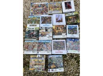 Lot Of 17 Box Of Puzzles