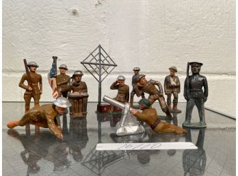 Lot Of 10 Antique Military Figurines