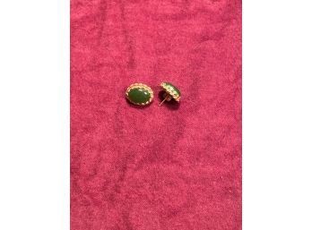 Jade Earrings In 14kt Gold