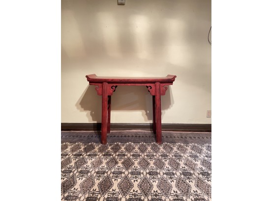Antique Chinese Red Lacquered Altar Table