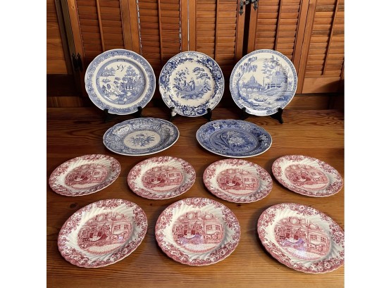 SPODE Blue Room And Johnson Bros Old Britain Castle Plates Collection