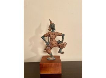 Antique Gilt Bronze Thai Figure On Stand