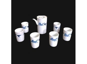 Antique Porcelain Sake Server Or Tea Set