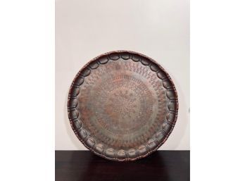 Persian Large Hand Tooled Copper Tray