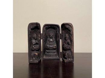 Tibetan Carved Trinity Shrine Buddha