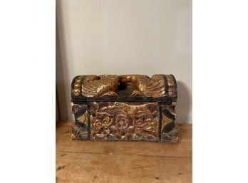 Hand Carved Wood Chest From Bali - Indonesia