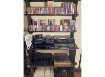 Lot Of Stereo Equipment, CDs And Record Player