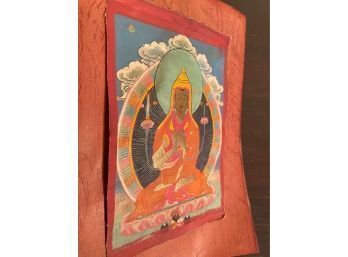 18th Century Original Painting Tibetan Thangka Framed