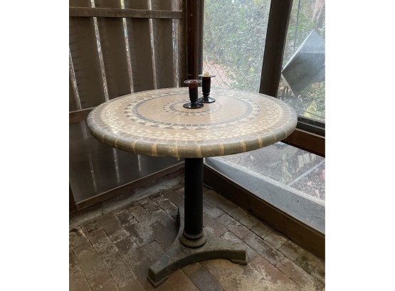 Mosaic Tile Top Garden Patio Table ( Without Candlesticks)