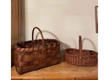 Antique Vintage Wood Woven Baskets
