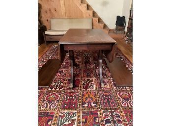 Mahogany Duncan Phyfe Style Drop Leaf Dining Table With Extra Extensions