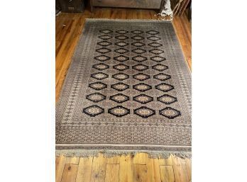Hand Knotted Pakistani Jaldar Design Bokhara Wool Rug Approximate 107 1/2'In X 75'In