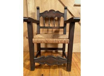 Early 20th Century Original Hand Carved Mexican Armchair From New Mexico - Great Condition