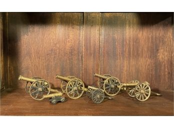 Lot Of Vintage Solid Brass Cannons