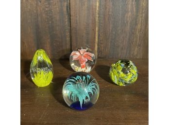 Lot Of Beautiful Vintage Glass Paperweights