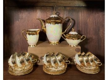 Antique Bavaria Porcelain Seltmann Mother Of Pearl Tea Set