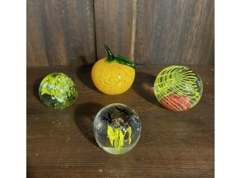 Lot Of Beautiful Vintage Glass Paperweights