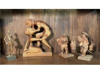 Lot Of Hand Carved Wood Statues