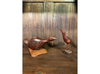 Beautiful Vintage Hand Carved Birds