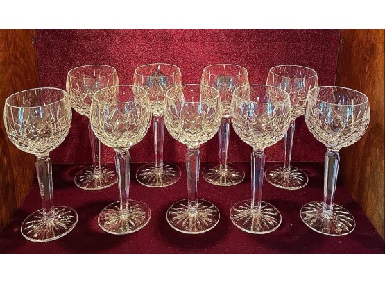 Waterford's Handcrafted Fine Crystal Hock Balloon Wine Glasses Set Of 9
