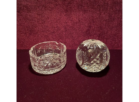 Waterford Crystal Ash Tray And Waterford Crystal Ball New Years Celebration