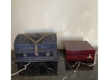 Genghis Khan Gurkha Collectors Cigar Box Casket And Vintage Montecristo Cigar Box (cigars Not Included)