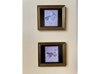 Set Of 2 Framed Prints Of 'Polo Players' Ming Dynasty
