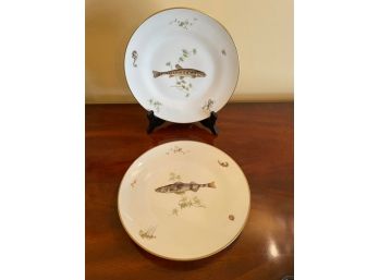 RICHARD GINORI Fine Italian Porcelain Fish Dishes Set Of 2