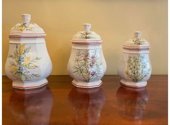 Vintage Hand Painted In Italy 3 Canister Set