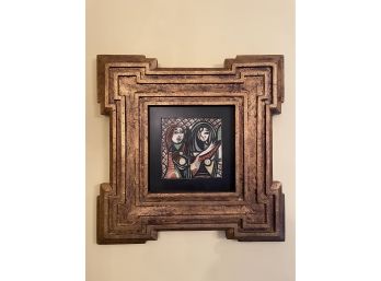 'Girl Before A Mirror' Copy Of Picasso Modern Art Gold Frame