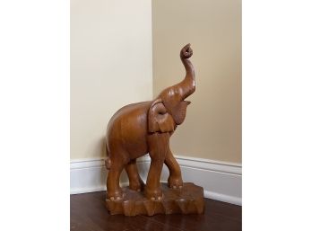 Vintage Hand Carved Wood Elephant
