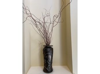 Oversized Vintage Vase And Branches Of Willow