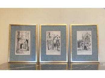 Beautiful Collection Of Dorothy Sweet Set Of 3 Etchings In Pencil Signed And Numbered