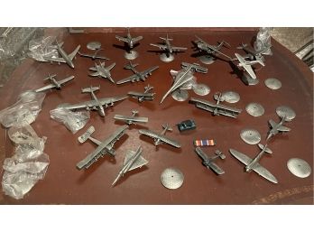 Lot Of 22 Vintage Franklin Mint Pewter Airplanes