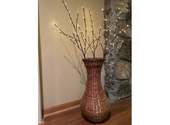 Beautiful Wicker Vase And 3 Beautiful LED Branches Lights
