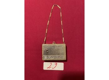 Antique Vintage Tiny Metal Cosmetic Bag