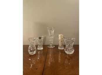 Lot Of Crystal Vases Includes Waterford, Lenox And Royal Irish Crystal Vases