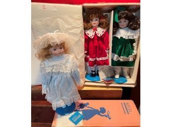 Lot Of 3 Marian Yu Limited Edition Porcelain Dolls With Certificates New In Box